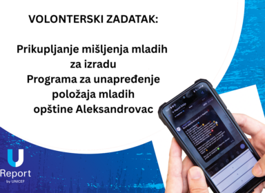 Prikupljanje mi&scaron;ljenja mladih za izradu Programa za unapređenje položaja mladih op&scaron;tine Aleksandrovac